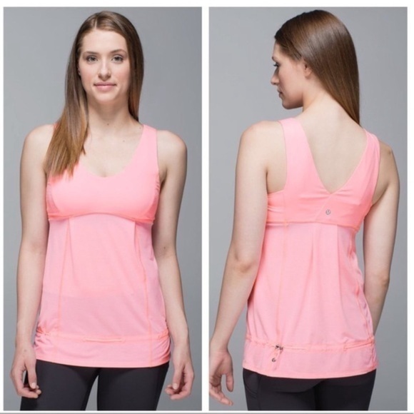 Lululemon Hustle & Bustle Tank Heathered Coral Pink 8 - Picture 1 of 13